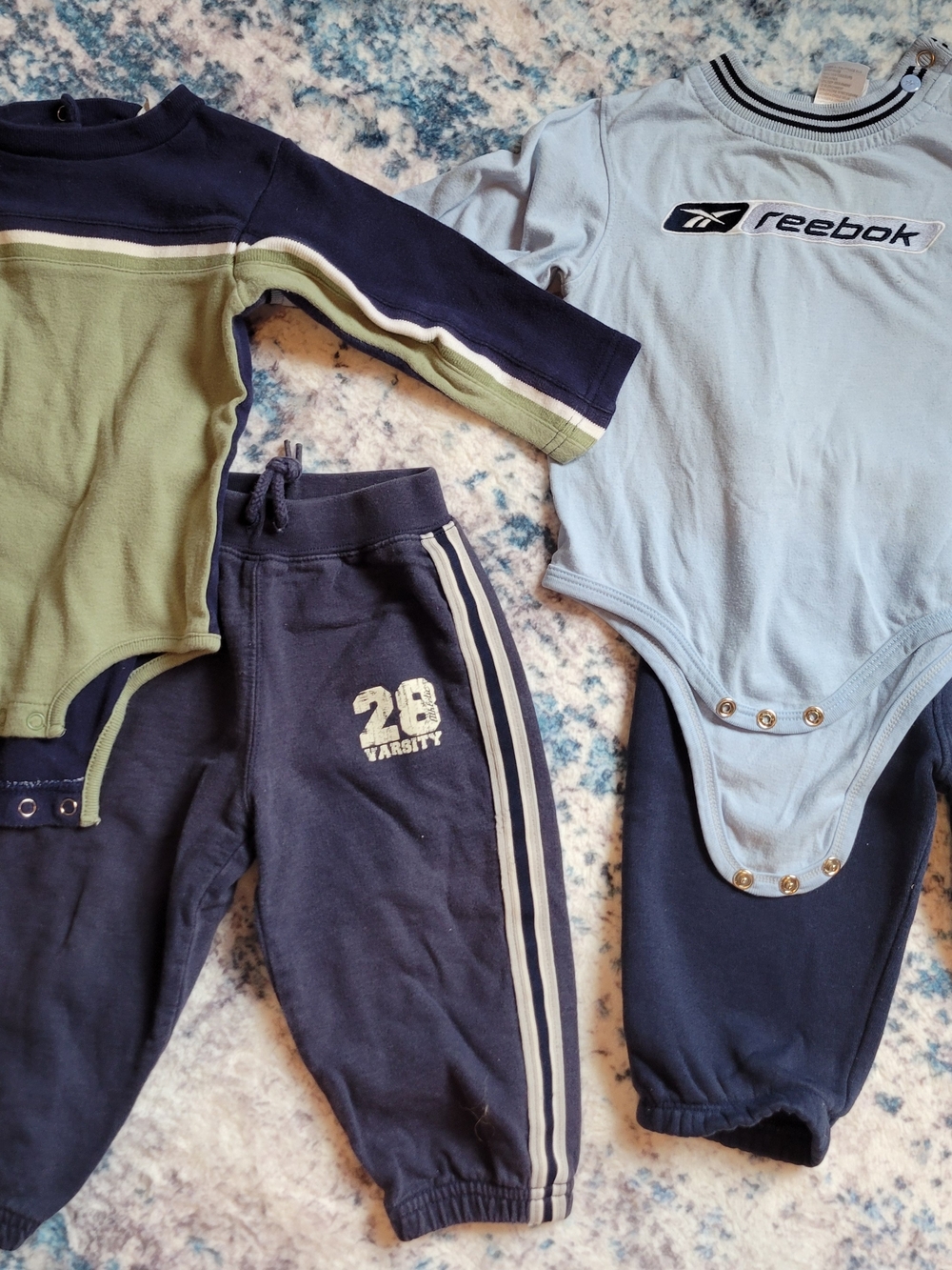 6-9 Month Reebok Light Blue & Navy Kids Jogger Set